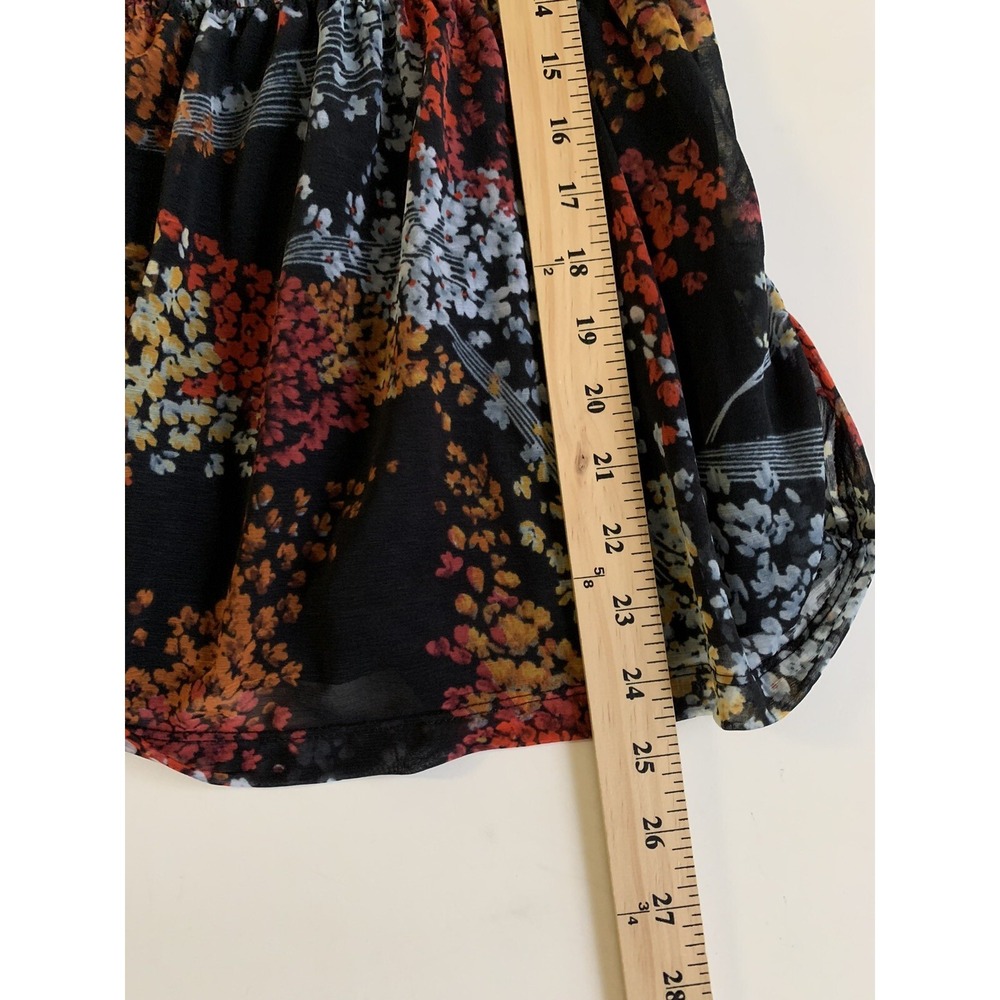 Akemi + Kin Women Shirt XS Dark Floral Gothic Whimsigoth Babydoll Fairy Coquette - Picture 7 of 8